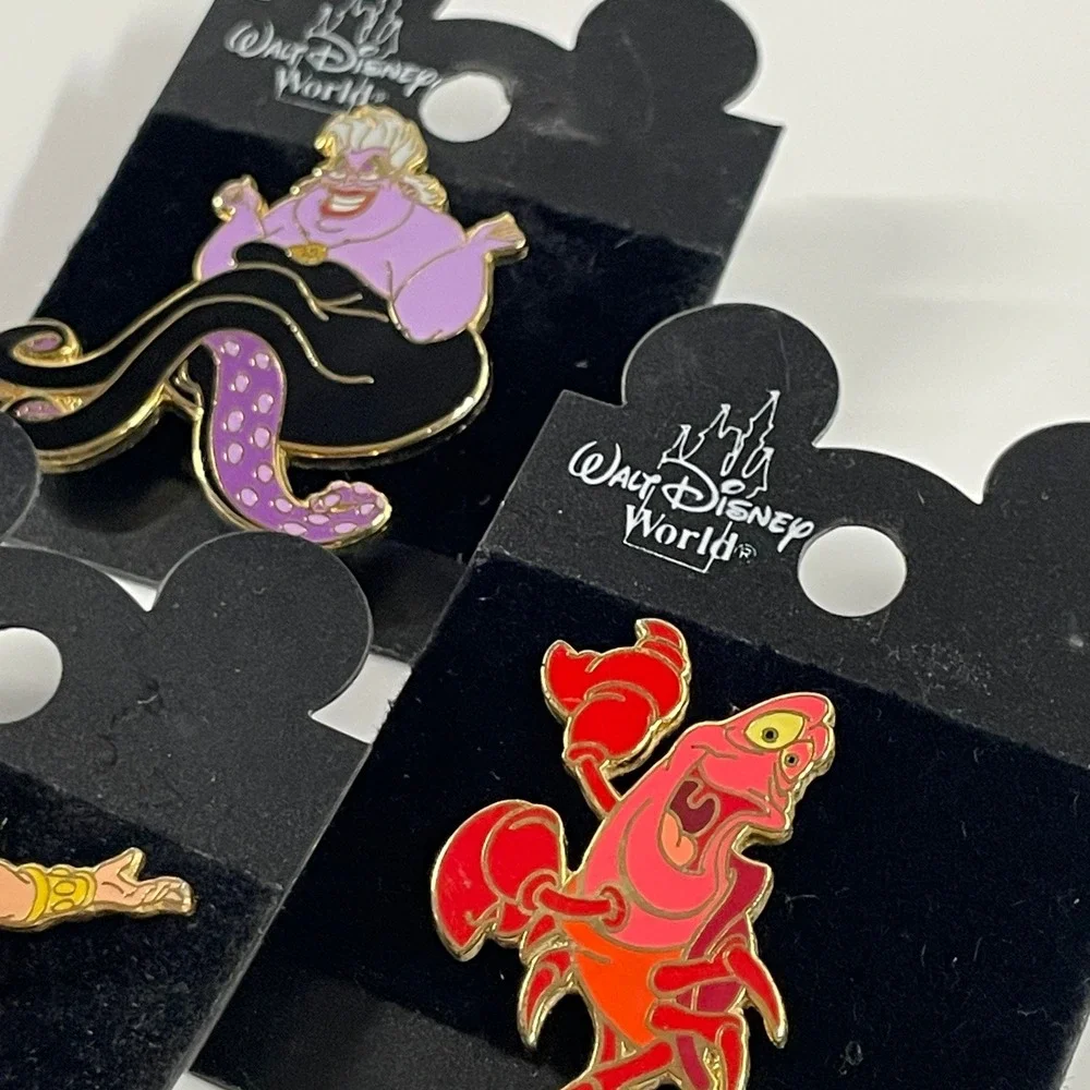 2000 Disney King Triton Ursula Sebastian The Little Mermaid Vintage Enamel Pin
